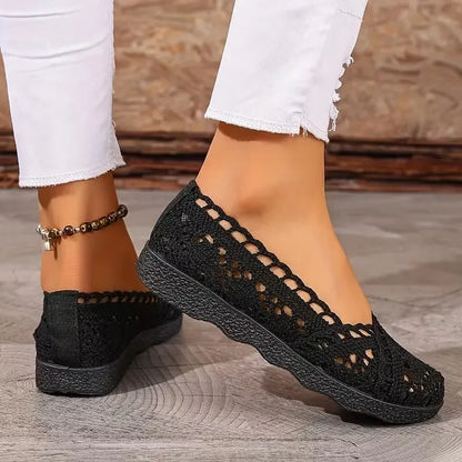 Women’s Breathable Lace Mesh Slip-On Flats
