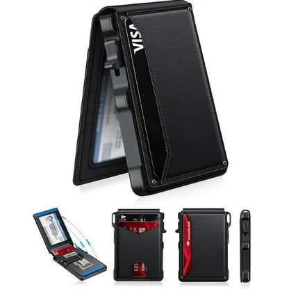 Slim RFID Pop-Up Card Wallet with Money Clip