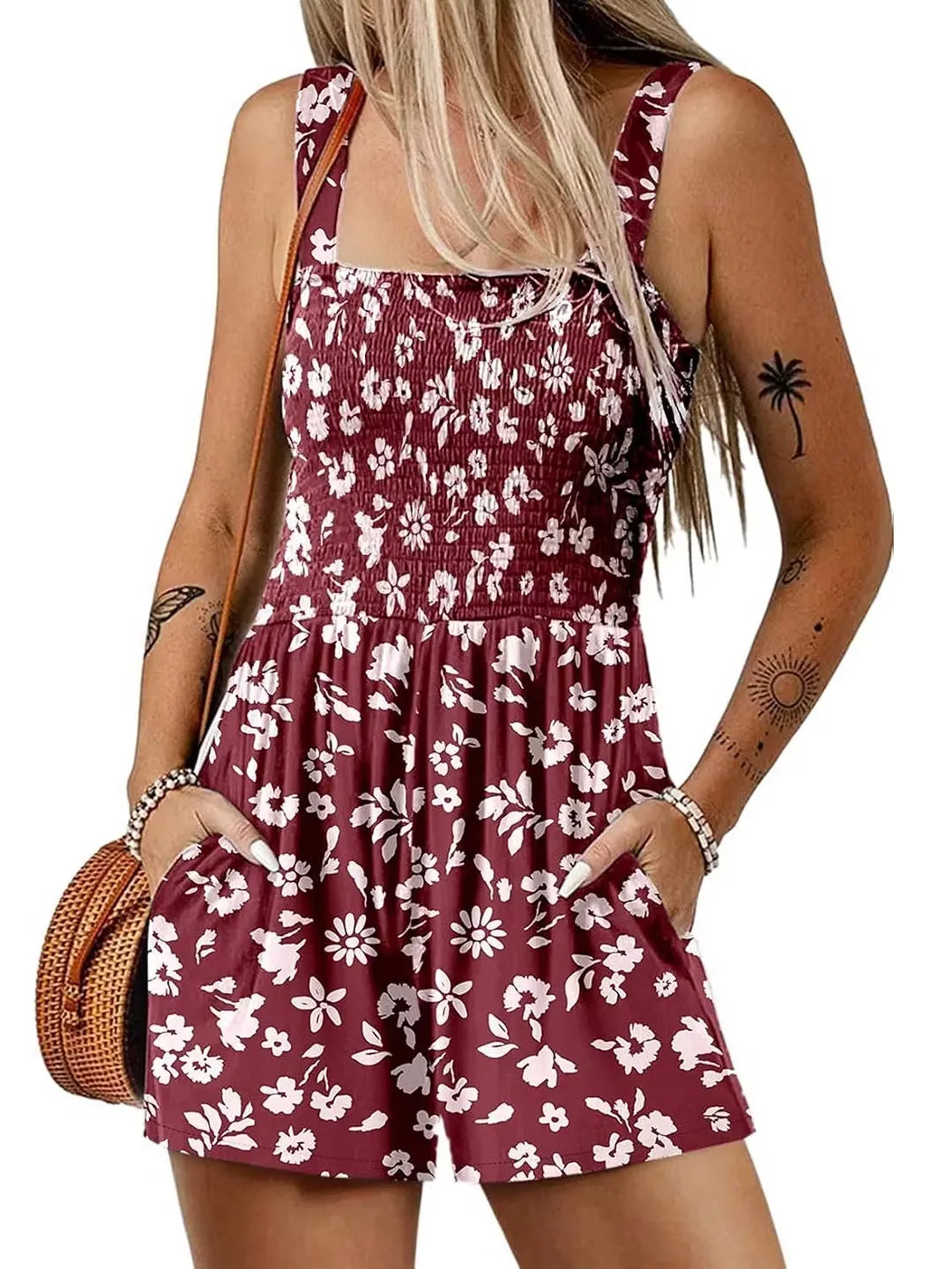 Women’s Smocked Floral Summer Romper