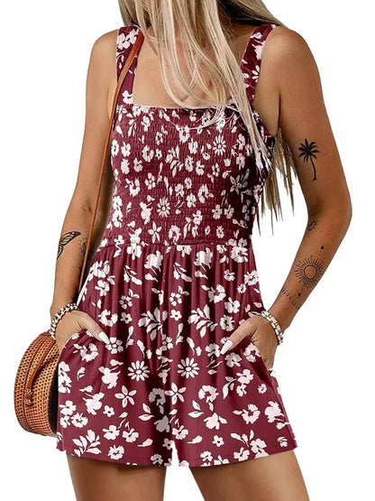 Women’s Smocked Floral Summer Romper