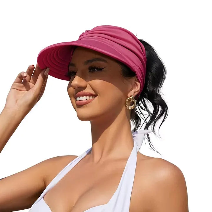 Women’s Wide Brim Open-Top Sun Visor Hat