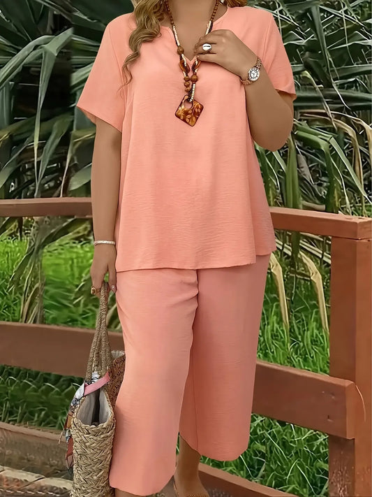 Women’s Casual Two-Piece Top and Pants Set