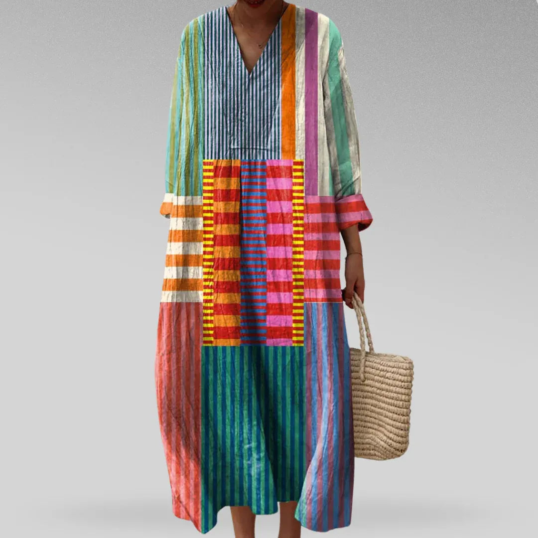 Women’s Breezy V-Neck Printed Midi Dress