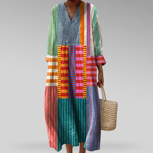 Women’s Breezy V-Neck Printed Midi Dress