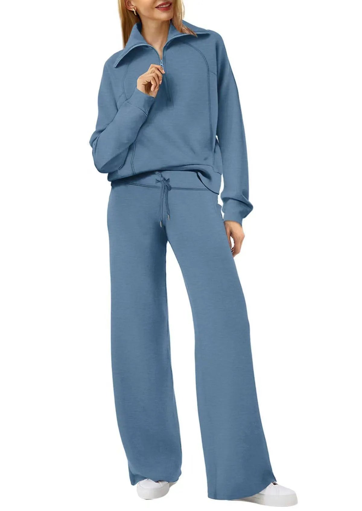 Women’s Half-Zip Wide-Leg Lounge Set