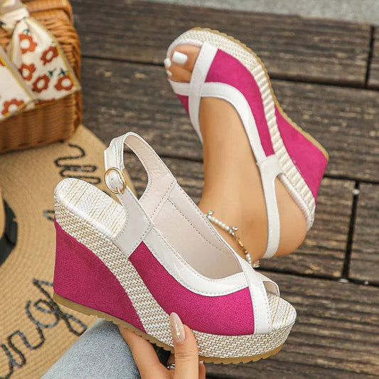 Women’s Peep-Toe Slingback Wedge Sandals