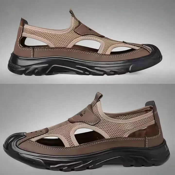 Men's Breathable Mesh Closed-Toe Sport Sandals