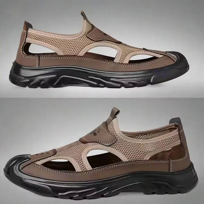 Men's Breathable Mesh Closed-Toe Sport Sandals