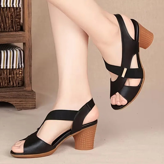 Women’s Cross-Strap Slingback Block Heel Sandals