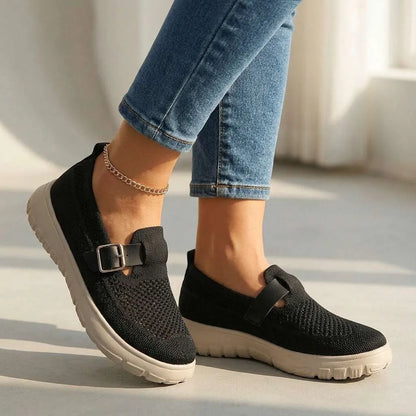 Women’s Breathable Buckle Slip-On Sneakers