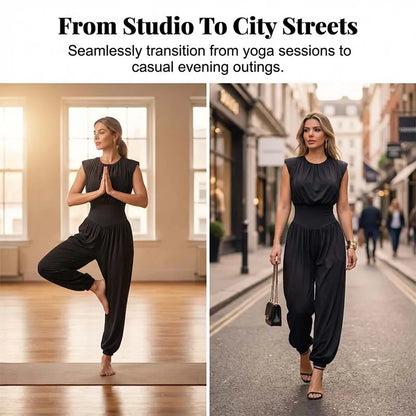 High Waist Sleeveless Harem Jumpsuit