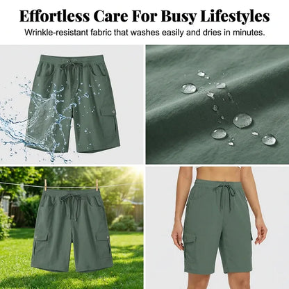 Women’s Lightweight Quick-Dry Cargo Shorts with Pockets
