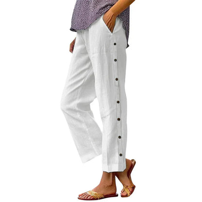 Women’s Side Button Cropped Pants