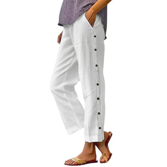 Women’s Side Button Cropped Pants