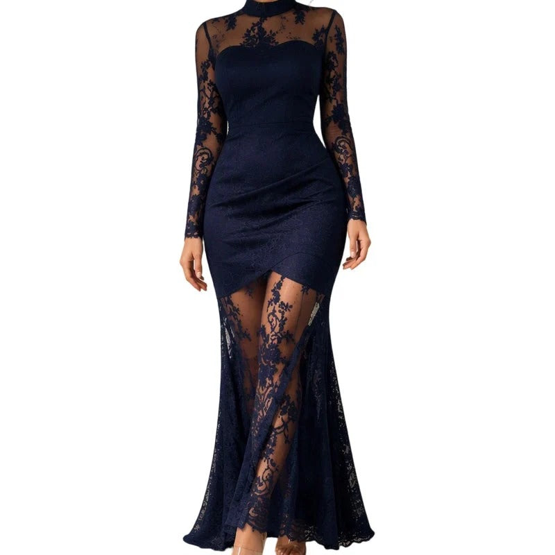Women's Floral Lace Evening Dress