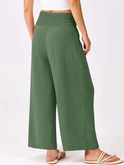 Women’s Smocked Waist Wide-Leg Pants