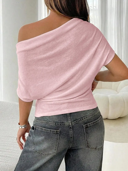 Women’s Draped Off-Shoulder Batwing Top