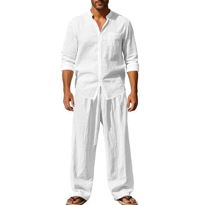 Men’s Linen-Look Shirt and Pants Set