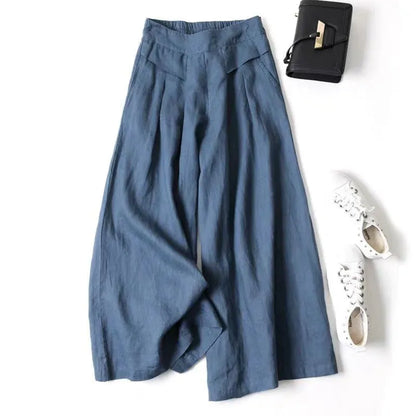 Women’s Linen-Blend Wide-Leg Pants