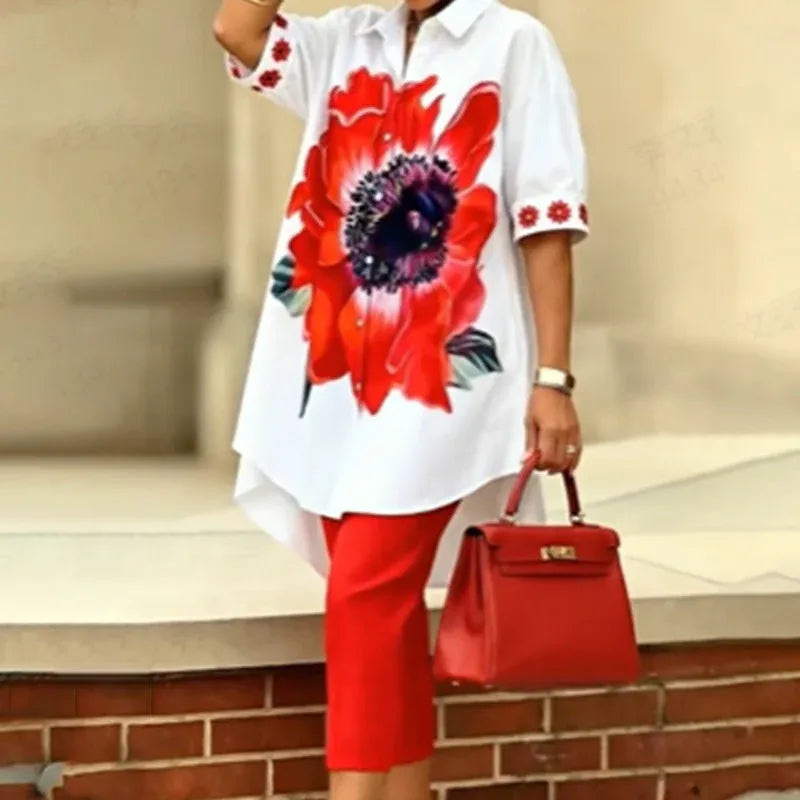 Women’s Floral Print 2-Piece Capri Set