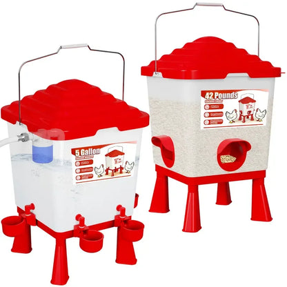 Complete Poultry Feeder & Waterer Set