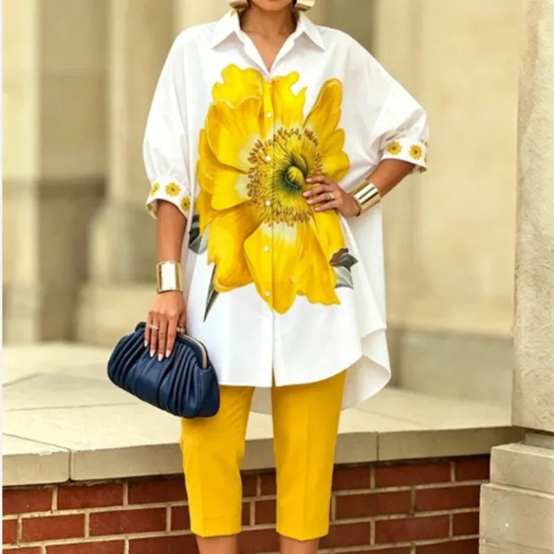 Women’s Floral Print 2-Piece Capri Set