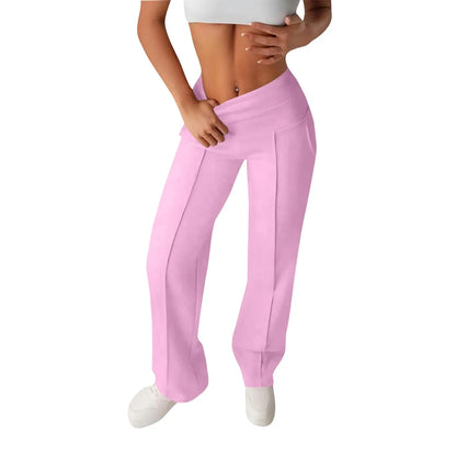 Women’s High-Waisted Wide-Leg Yoga Pants with Pockets