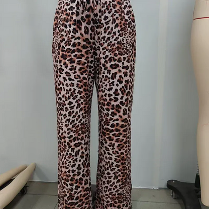 Women’s Leopard Print Wide-Leg Pants