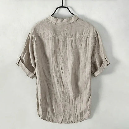 Men’s Rolled-Sleeve Henley Shirt