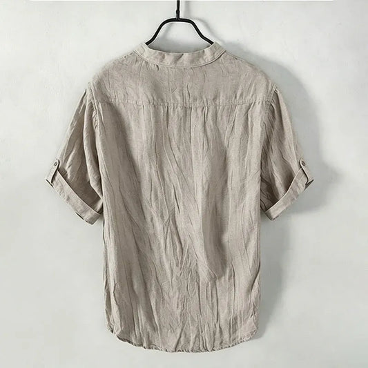 Men’s Rolled-Sleeve Henley Shirt