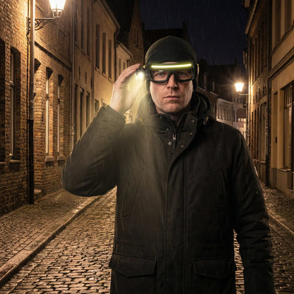 Rechargeable Motion Sensor LED Headlamp Glasses for Hands-Free Work