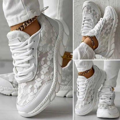 Women’s Floral Lace-Up Sneakers
