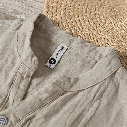Men’s Rolled-Sleeve Henley Shirt