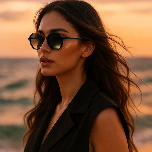 Unisex Octagonal Frame Sunglasses