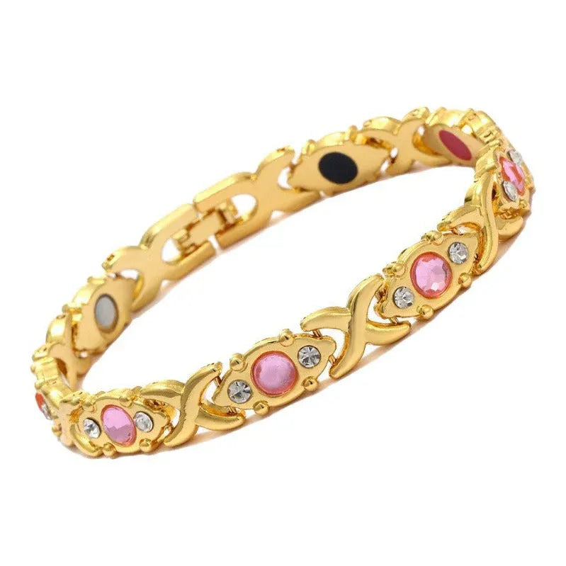 Elegant Crystal Accent Link Bracelet