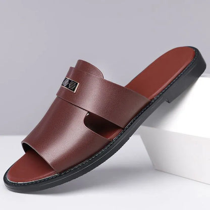 Men’s Cross-Strap Open-Toe Slide Sandals