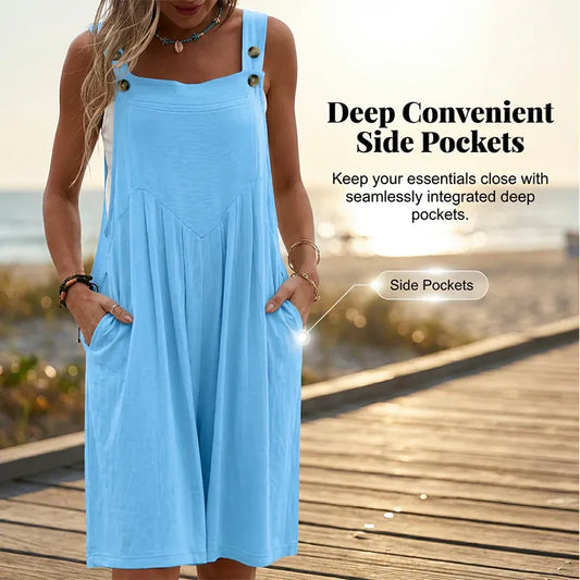 Women’s Sleeveless Wide-Leg Pocket Jumpsuit