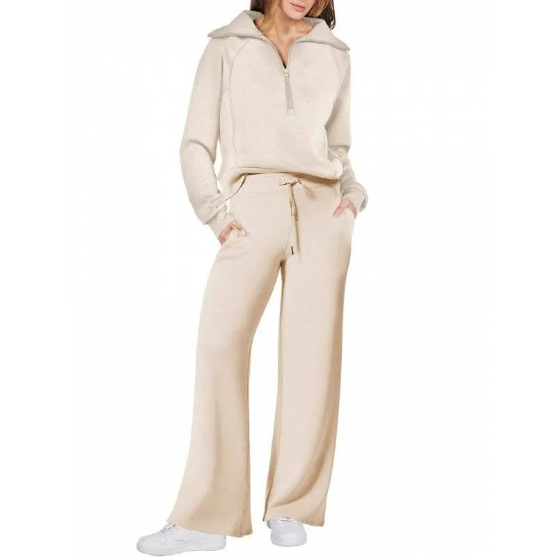 Women’s Half-Zip Wide-Leg Lounge Set