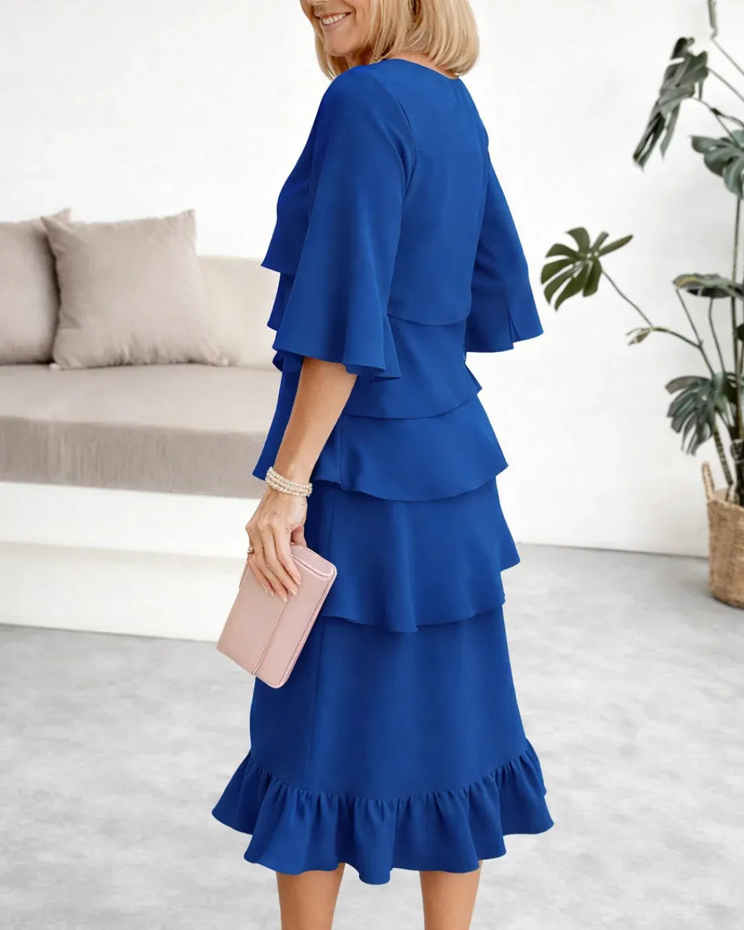 Women’s Elegant Ruffle Midi Dress