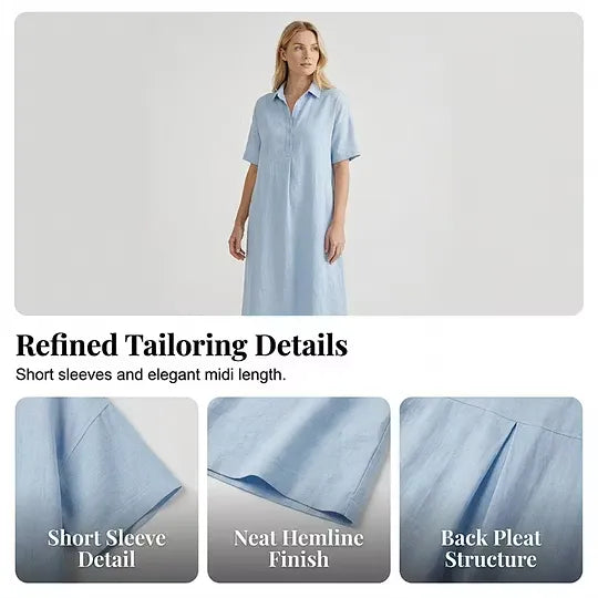 Women's Collared Button Front Relaxed Dress