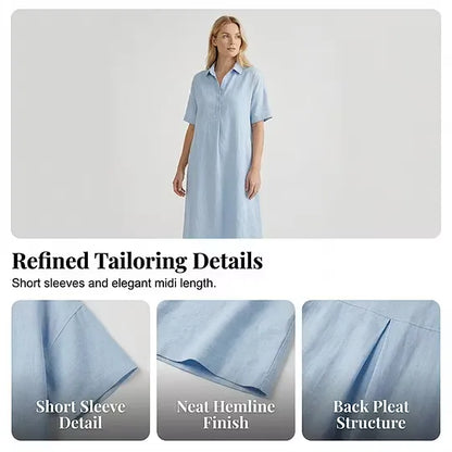 Women's Collared Button Front Relaxed Dress