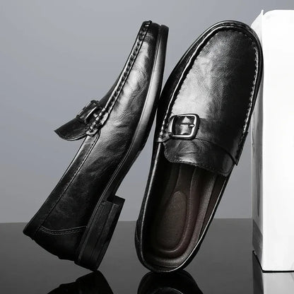 Men’s Buckle Accent Slip-On Dress Loafers