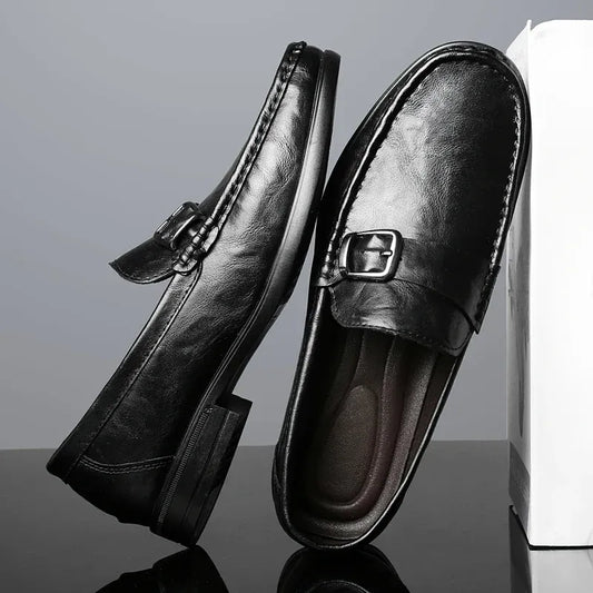 Men’s Buckle Accent Slip-On Dress Loafers