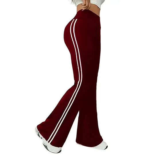 Women’s High-Waisted Flared Stripe Pants
