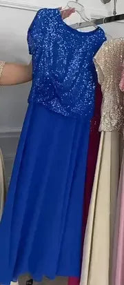 Elegant Sequin Top &amp; Midi Skirt Set