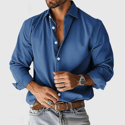 Men’s Relaxed Long Sleeve Button-Up Shirt