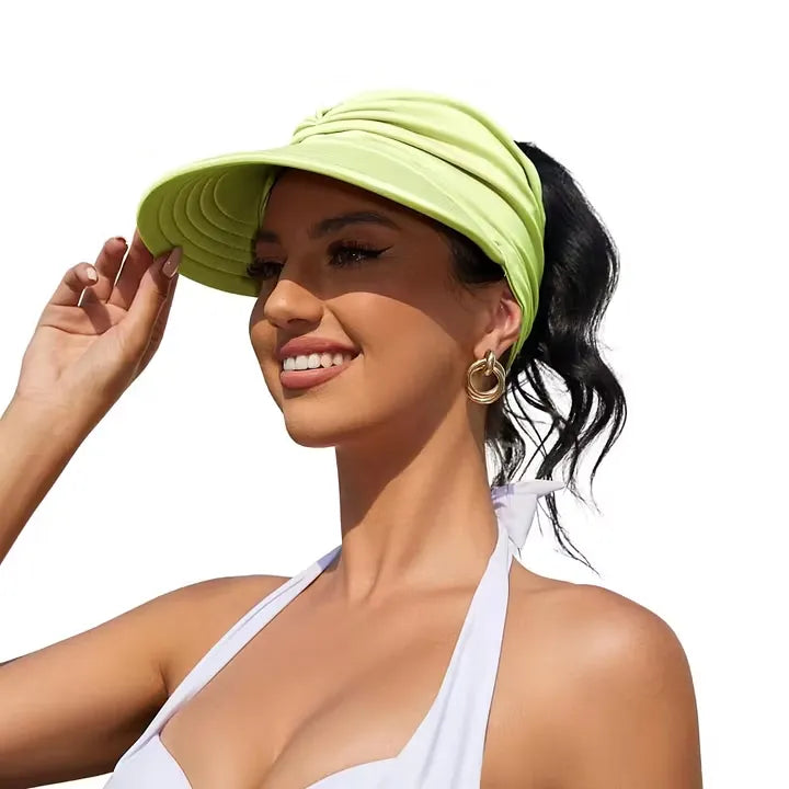 Women’s Wide Brim Open-Top Sun Visor Hat