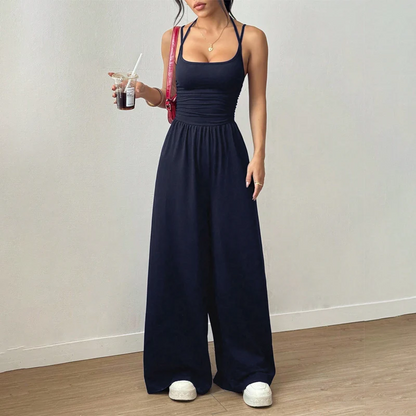 Women’s Casual Spaghetti Strap Wide-Leg Jumpsuit
