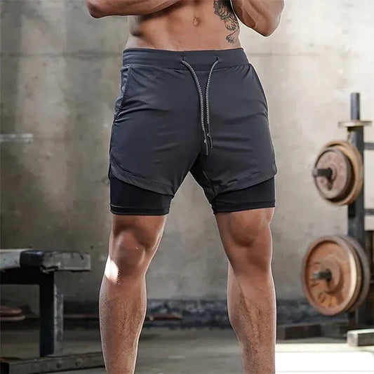 Men’s Double Layer Athletic Shorts