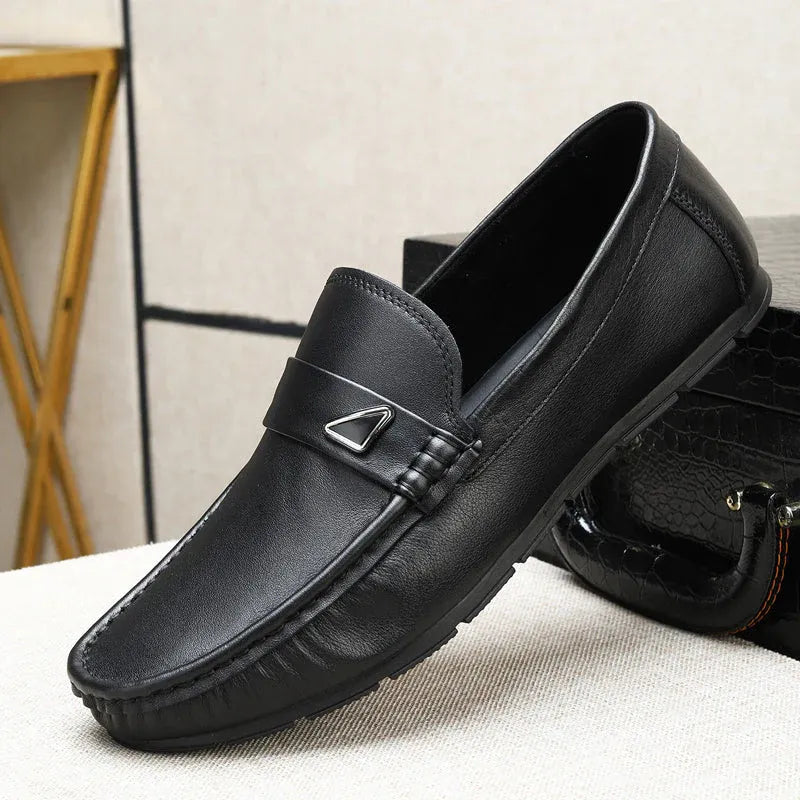 Men’s Leather-Look Slip-On Driving Loafers